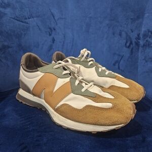 New Balance Tan and Green Sneakers